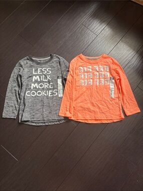 okie dokie Gray Graphic Long-Sleeve Tee & Orange Long-Sleeve Tee